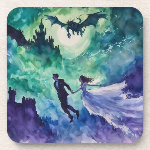Dessous-de-verre Amants volants - Peinture à l'aquarelle