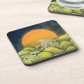 Dessous-de-verre AMATÉRASU, GODDESS SOLEIL, vert jaune noir (Côté gauche)