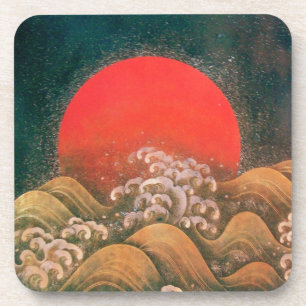 Dessous-de-verre AMATERASU, SOLEIL GODDESS rouge brun noir