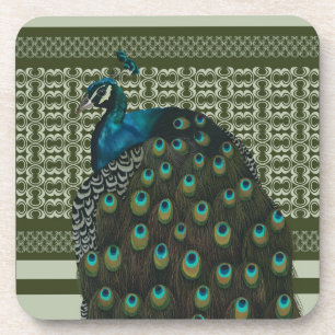 Dessous-de-verre Amateurs d'oiseaux de paon élégant