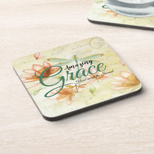Dessous-de-verre Amazing Grace Fleurs et libellule  