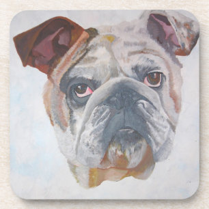 Dessous-de-verre American Bulldog Artistique Portrait pour animaux 