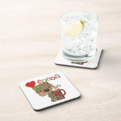 Dessous-de-verre Amour de cacao d'ours de fille (Côté Droit)