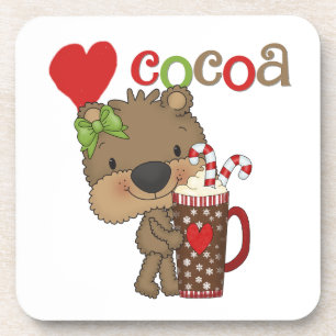 Dessous-de-verre Amour de cacao d'ours de fille