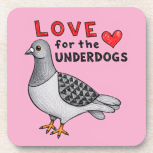 Dessous-de-verre Amour pour les outsiders – Sous-verre rose pigeon