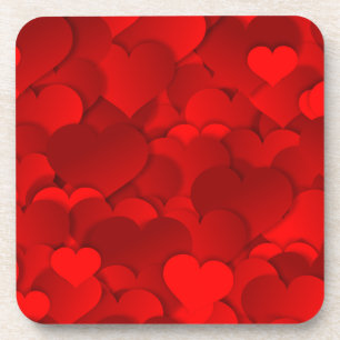 Dessous-de-verre Amour, Saint-Valentin, Jour, Coeur, Femmes, Rose, 