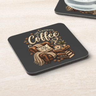 Dessous-de-verre Amoureux de café – La vie est meilleure avec du ca