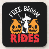 Dessous-de-verre Amusant Halloween Free Broom Rides sorcier Citroui (Devant)