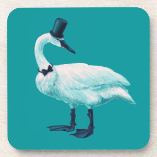 Dessous-de-verre Amusant observation des oiseaux de cygne