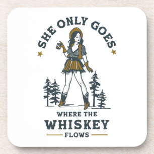 Dessous-de-verre Amusante cowgirl western vintage amatrice de whisk