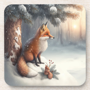 Dessous-de-verre Amusants, Whimsical Winter Woodland Animaux Dessou