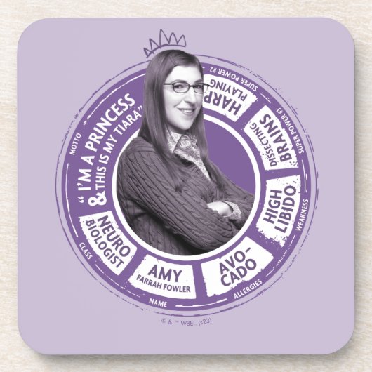Dessous-de-verre Amy Farrah Fowler - Graphique d'informations (Devant)