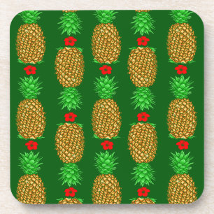 Dessous-de-verre Ananas de Noël Tropical Noël chaud Noël Gre