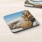 Dessous-de-verre Ananas en or sur la plage (Côté gauche)