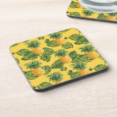 Dessous-de-verre Ananas et Feuilles tropicaux en or (Côté gauche)