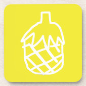 Dessous-de-verre Ananas Jaune art moderne simple contour (Devant)