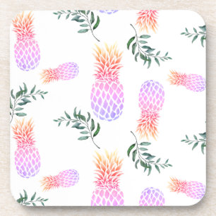 DESSOUS-DE-VERRE ANANAS ROSE ET ORANGE