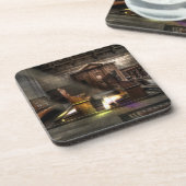 Dessous-de-verre Ancien banc de l'église en bois avec Kneeler (Côté gauche)