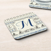 Dessous-de-verre Ancre nautique Rop Monogramme Boire Dessous de ver (Côté gauche)