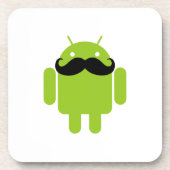 Dessous-de-verre Android Robot Black Mustache Graphisme (Devant)