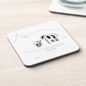 Dessous-de-verre âne et éléphant devant des moutains (Côté gauche)