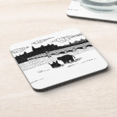 Dessous-de-verre âne et éléphant devant le pont (Côté gauche)