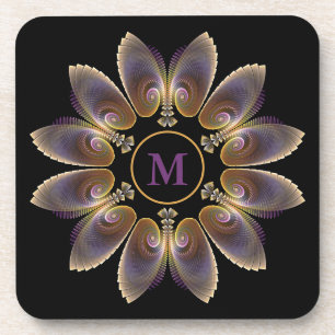 Dessous-de-verre Ange Abstraite ailes Mandala Monogramme fractal