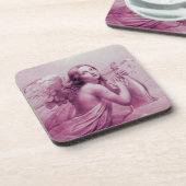 Dessous-de-verre ANGE JOUER LYRA SUR LES NUAGES roses (Côté gauche)