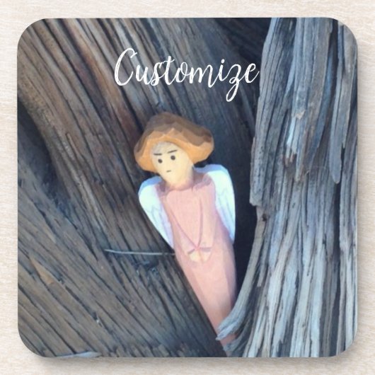 Dessous-de-verre Ange sculpté dans l'arbre Thunder Cove (Devant)