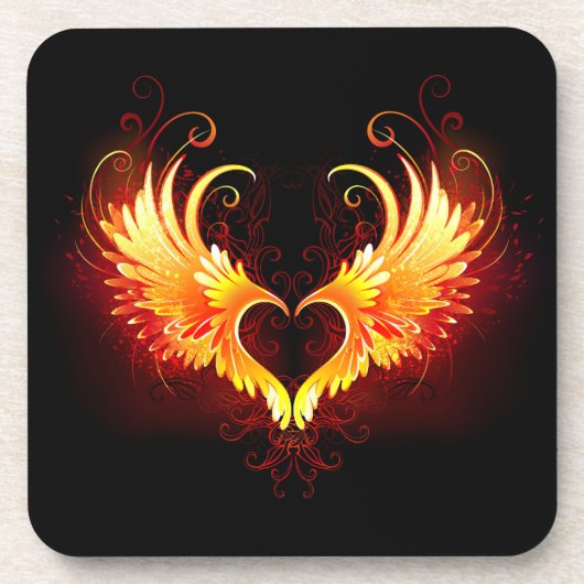 Dessous-de-verre Angel Fire Heart with Wings (Devant)