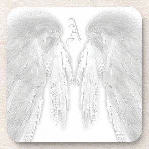 Dessous-de-verre ANGEL WINGS Blanc Personnalisé Monogramme