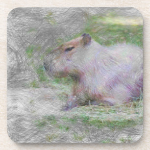 Dessous-de-verre animal artistique capybara