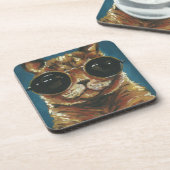 Dessous-de-verre Animal Dapper | Kitty dans les lunettes de soleil (Côté gauche)