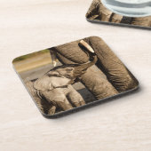 Dessous-de-verre Animaux de bébés cutest | Baby Elephant & Mama (Côté gauche)