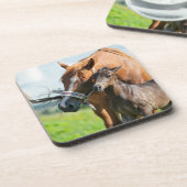 Dessous-de-verre Animaux de bébés cutest | Black Foy avec maman (Côté gauche)