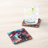 Dessous-de-verre Anime Boy et Dragon dans un monde dystopique (Côté Droit)