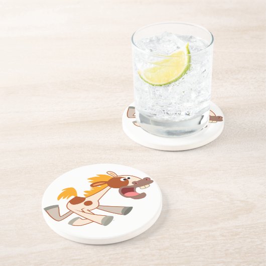 Dessous de verre animé Cartoon Pinto Horse (Côté)