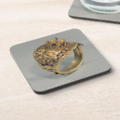 Dessous-de-verre Anneau de cheval (or et cornaline) (Côté gauche)