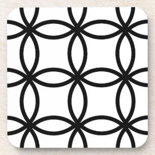 Dessous-de-verre Anneaux blancs et noirs