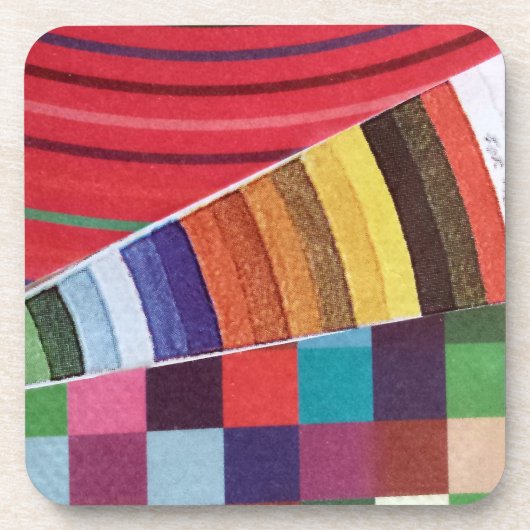 Dessous-de-verre anneaux, cercles et chèques mini collage (Devant)