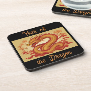 Dessous-de-verre Année de la couverture de boisson du dragon