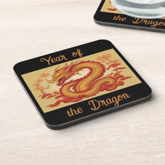 Dessous-de-verre Année de la couverture de boisson du dragon (Côté gauche)