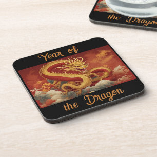 Dessous-de-verre Année de la couverture de boisson du dragon