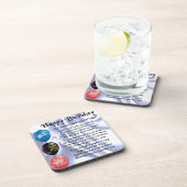 Dessous-de-verre Anniversaire de poème de cousin joyeux (Côté Droit)