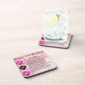 Dessous-de-verre Anniversaire de poème de fille quarantième (Côté Droit)