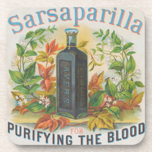 Dessous-de-verre Annonce Vintage Pour la Sarsaparilla d'Ayer.
