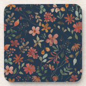 Dessous-de-verre Antique aquarelle Imprimer floral sur marine (Devant)