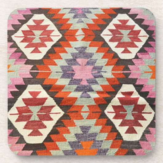 Dessous-de-verre Antique Oriental Turc Tapis Perse Rouge (Devant)