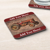 Dessous-de-verre Antique Tracteur rouge Beverage Coaster (Côté gauche)