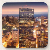 Dessous-de-verre Aperçu de Boston la nuit (Devant)